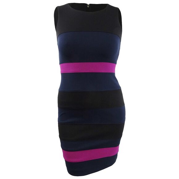Tommy Hilfiger Dresses & Skirts - Tommy Hilfiger Women's Plus Size Scuba Crepe Colorblock Sheath Dress (14W Multi)